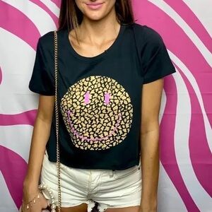 Prince Peter Collection Leopard Smiley Crop Tee